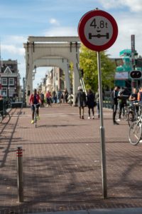 Blurred magerebrug/skinny bridge amsterdam